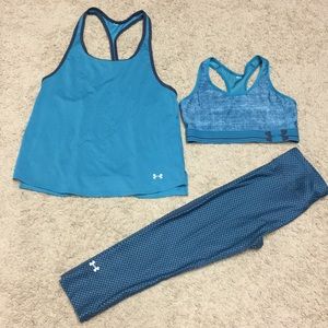 Under Armour Leggings Tank & Sports Bra XS S